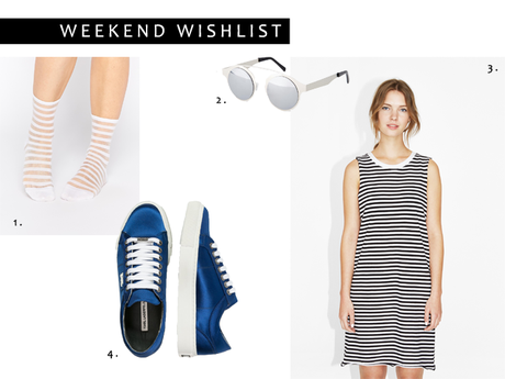 Turn it inside out // Weekend wish list Wish list, shopping, fashion blogger, lurex socks, transparent, monki, karl lagerfeld, sneakers, chanel inspired sunglasses, striped, spitfire, sunglasses, striped dress