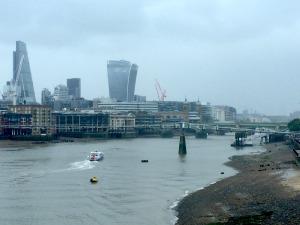 Lewis Schaffer’s Giant Leap into acting (but has he always been acting anyway?) the thames from Blackfriars station yesterday