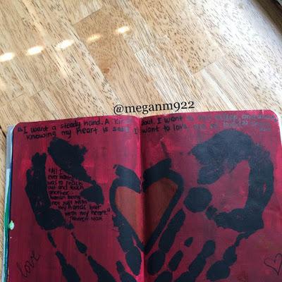 Wreck This Journal - Pages 10-13: Lines, Handprints