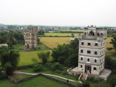Kaiping Diaolou Tour: Zili Village, Guangdong Province, China View from the top of Mingshi Lou