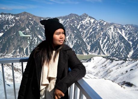 Tateyama Kurobe Alpine Route (Japan) Fanfan at Viewpoint , Alpine Route by JR Pass Japan Rail