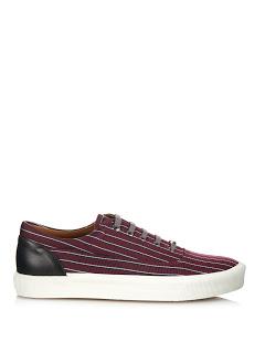 Sweet Stripes: Lanvin Striped Woven Silk Low-Top Trainers Sweet Stripes: Lanvin Striped Woven Silk Low-Top Trainers