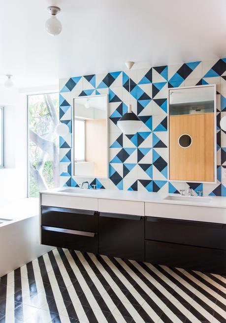 6 Times Graphic Patterns Stole the Show Architect Barbara Bestor Los Angeles tile bathroom