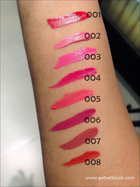 All Colorbar Kiss Proof Lip Stains - Swatches - Mini Review