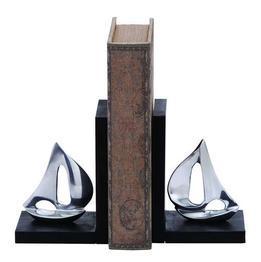 Benzara Versatile Style Aluminum Sailboat Bookend with Worn-Out Look - 26916