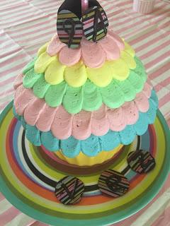 Giant Cupcake and homemade chocolate buttons Giant Cupcake and homemade chocolate buttons