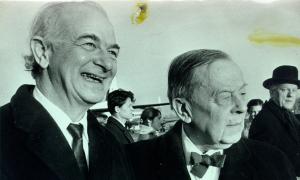 Pauling with Gunnar Jahn, ca. 1960s.