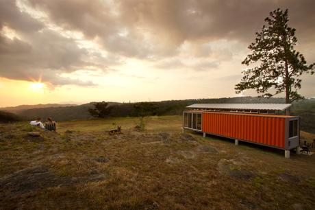 Costa Rica shipping container home and the landscape