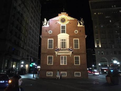 Old State House where the Declaration of Independence was read for the first time. Boston Massacre happened right below the balcony.