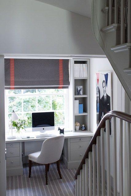 Making Room for What's Important Genius Ideas for Utilizing Your Home's Nooks and Crannies// stair landing office, built-in desk