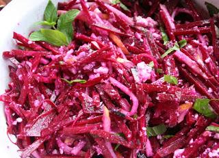 Raw Beet Salad with Mint and Pear (Gluten Free)