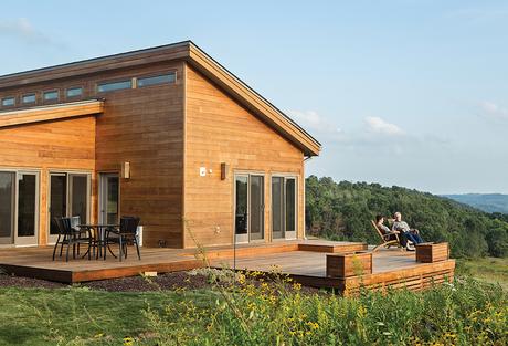 Modular, Prefab home of the grandson of Frank Llloyd Wright with outdoor deck