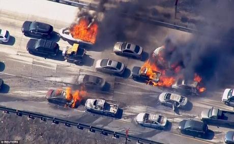 California freeway fire ..... drones impede fire fighting !!