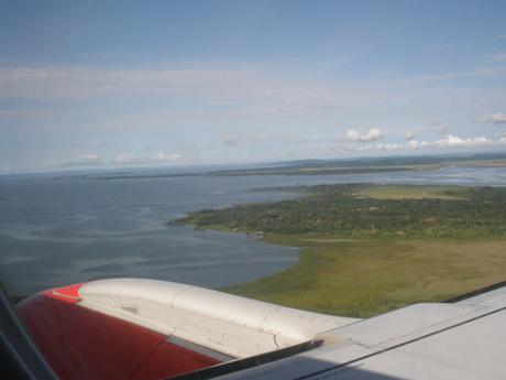 Flying into Entebbe airport, Uganda!