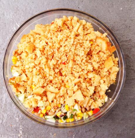 Layered Cornbread Veggie Salad Gluten Free Menu Plan| August 2-7, 2015
