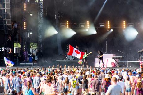 Crowd Canadian Flag St. Vincent WayHome Art and Music Festival