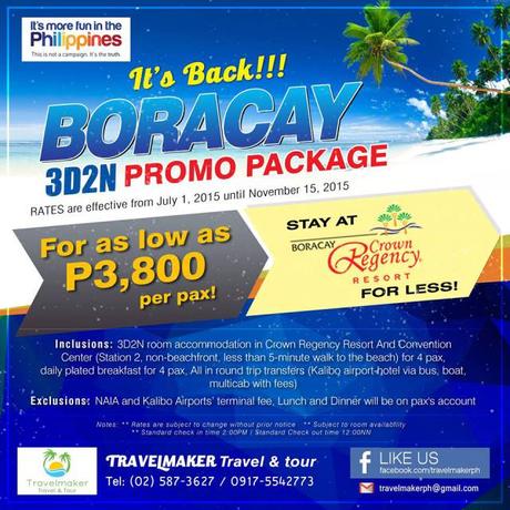 Boracay 3D2N Travelmaker Tours and Travel PH - Kalongkong Hiker