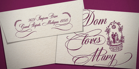 Dom Loves Mary font by Debi Sementelli of Lettering Art Studio Dom Loves Mary cursive font, calligraphy font, cursive font, script font, wedding font, hand lettered font, calligraphy font, best selling fonts, most popular fonts, fonts for weddings, fonts for invitations