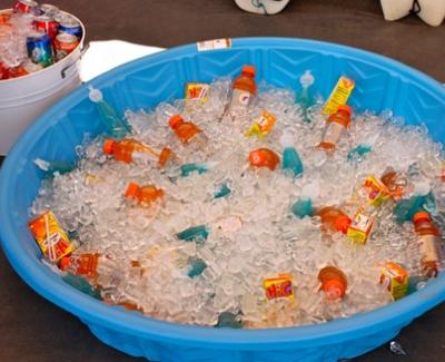 kiddie pool with drinks