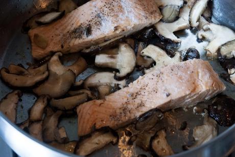 Salmon in Mushroom Cream with Quinoa Salmon in Mushroom Cream with Quinoa