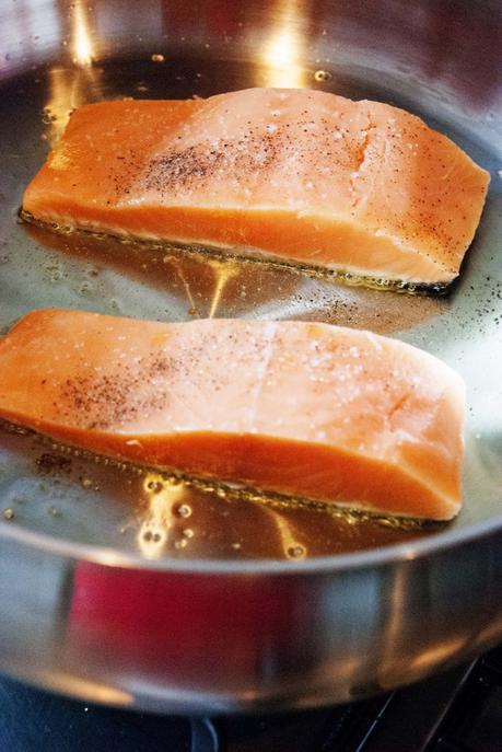 Salmon in Mushroom Cream with Quinoa Salmon in Mushroom Cream with Quinoa