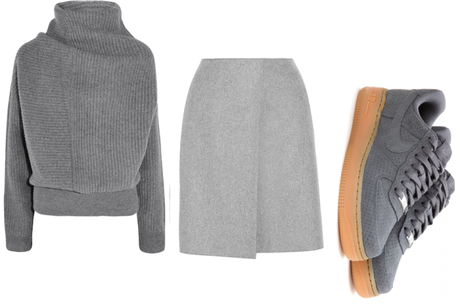 all gray wool knit sneaker look fall 2015