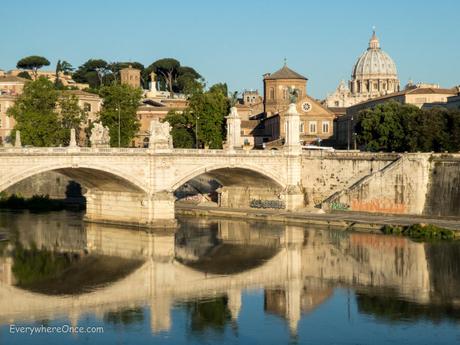 Saint Peter's Dome and the Tiber River