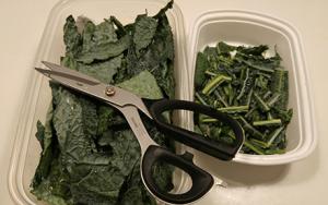 kale with scissors