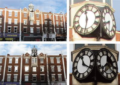 What's the time Mr Wolf? Damaged clock faces in Holloway Road What's the time Mr Wolf? Damaged clock faces in Holloway Road