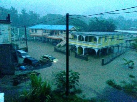 Flood hit homes in Roseau. Photo credit: Covert Intelligence LLC