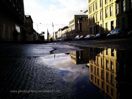 Urban photo - Glasgow building reflected