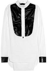 Karl Blanca PVC-front cotton-poplin shirt