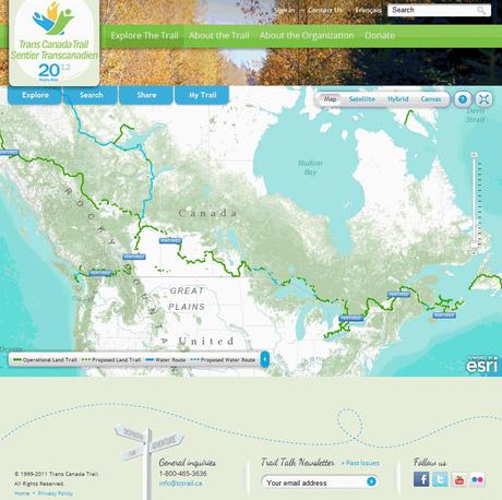 Map Trans Canada Trail web map
