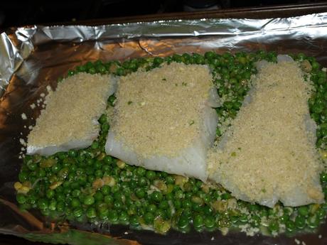 Crunchy Crumbed Cod with Frozen Peas
