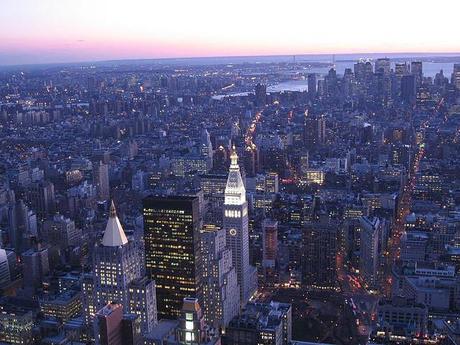 View of New York City at dusk Reader question: a short June honeymoon for $1500