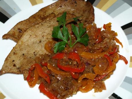 Veal Cutlets with Red Pepper