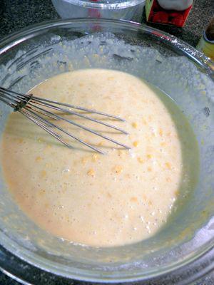 Honey Corn bread - Blend Wet & Dry Ingredients2 Honey Corn bread - Blend Wet & Dry Ingredients2