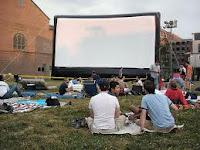 Large Outdoor Movie Screen Tarps With White Background Color
