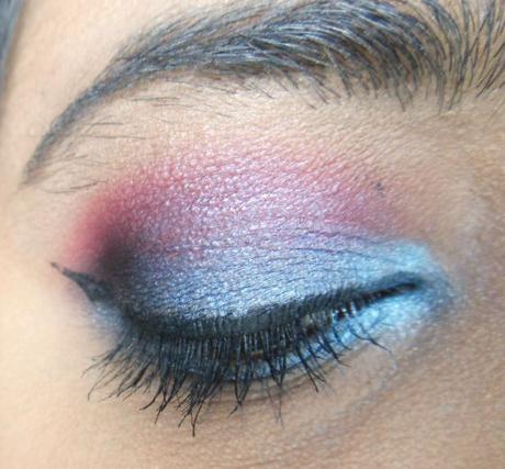 Blue & Fuchsia Dramatic Eyes + Warm Nude Lips feat. Maybelline Color Show Lipstick Warm Caramel | Day 6