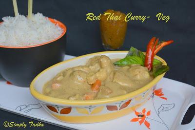 Red Thai Veg Curry and Thai Lemongrass Rice