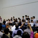 Evening talk in the townhall of Posadas: A children's choir welcome