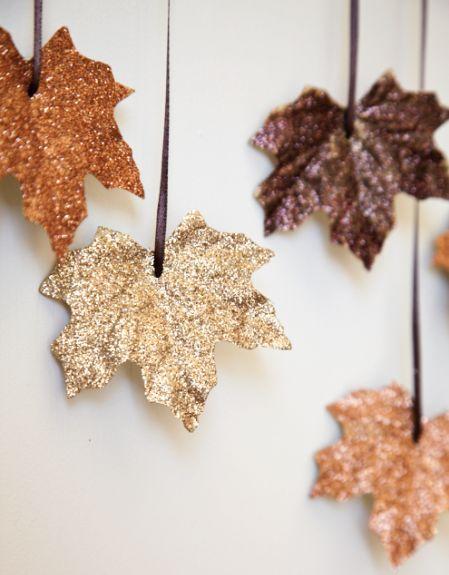 Some Fall DIY Favorites DIY Falling Leaves. These are 2 of my favorite things and I'm totes making this happen this fall.: