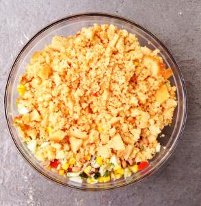 Summer Recipe Roundup (2015 Edition) Layered Cornbread Veggie Salad