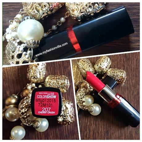 Maybelline Color Show Lipstick Cherry Crush Swatches & Review