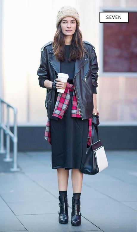 How We Wore It: 7 Ways To Style The Grunge Trend shirts-tied-at-waist-outfit-4