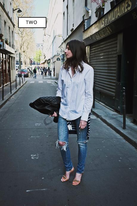 How We Wore It: 7 Ways To Style The Grunge Trend shirts-tied-at-waist-look