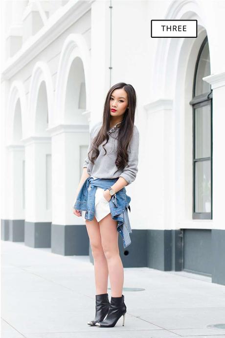 How We Wore It: 7 Ways To Style The Grunge Trend shirts-tied-at-waist-outfit