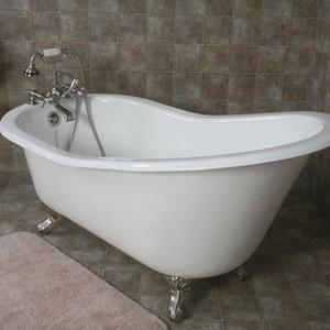 Side Tables: The Perfect Bathtub Accessory orbetello clawfoot bath tub bathroom