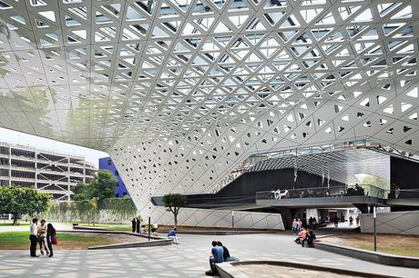Cineteca Nacional in Mexico City by Rojkind Arquitectos with aluminum canopy