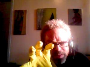 Six degrees of separation from Lou Reed Calvin Wynter wearing a yellow rubber glove this morning
